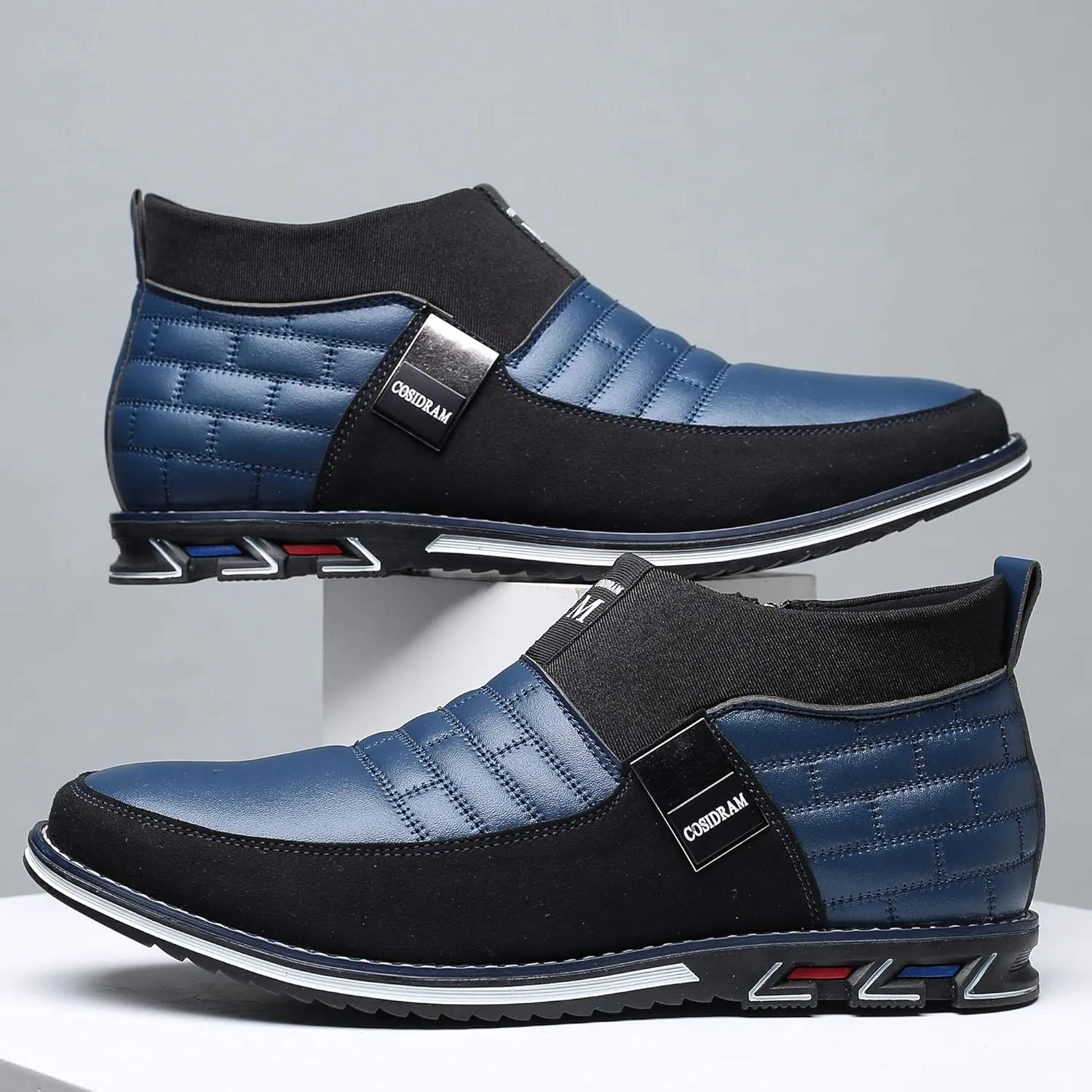 COSIDRAM Men Casual Shoes High-top Loafers Comfort Walking Sneakers Boots for Male