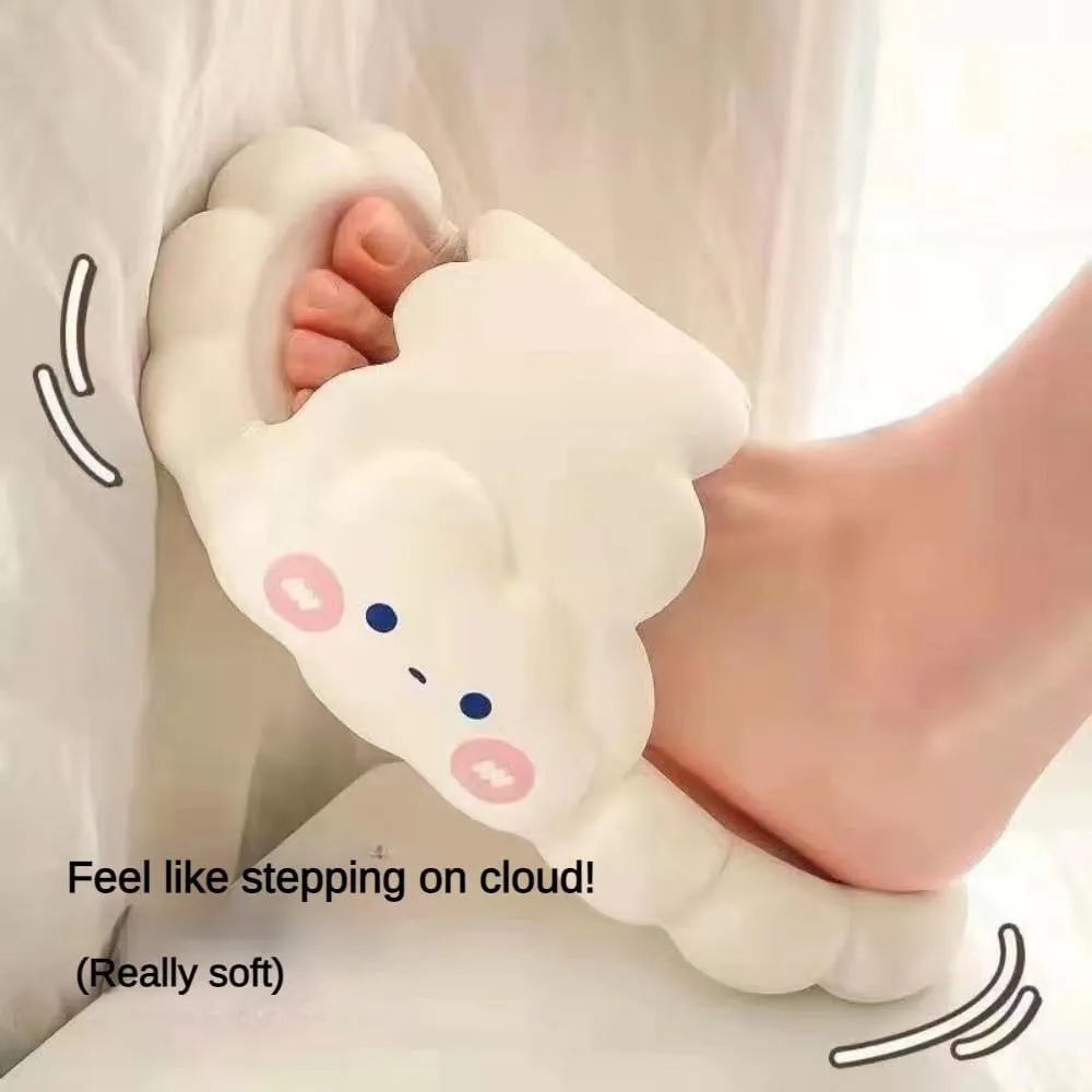 Cute Bunny Slippers for Women Summer Feeling Soft Platform Non-Slip Sandals Comfortable Cloud Slides for Indoor and Outdoor kawaii Gifts for Women Men