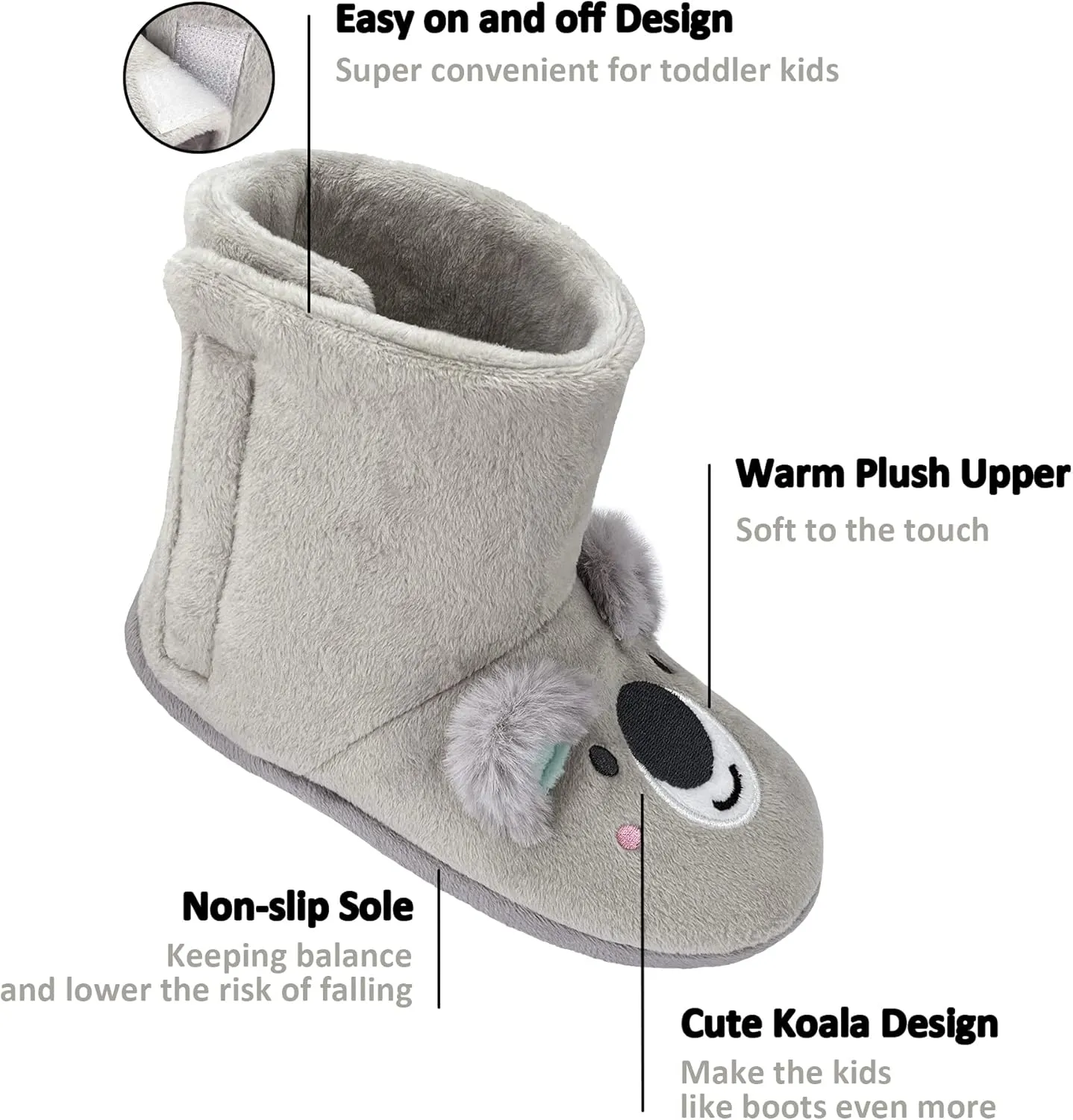 Dream Bridge Girls Kids Slippers Booties Home House Slippers Boots Toddler Cute Plush Fleece Warm Cartoon Indoor Outdoor Slip on Fluffy Booties Rainbow Shoes for Boys Girls