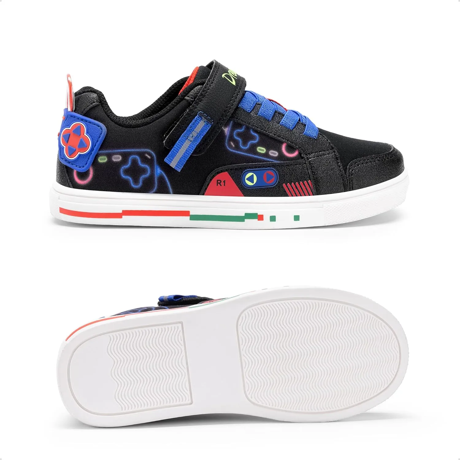 DREAM PAIRS Toddler Boys Sneakers Little Kids Shoes Playful Fun Cartoon Causal Walking Non-Slip Hook and Loop