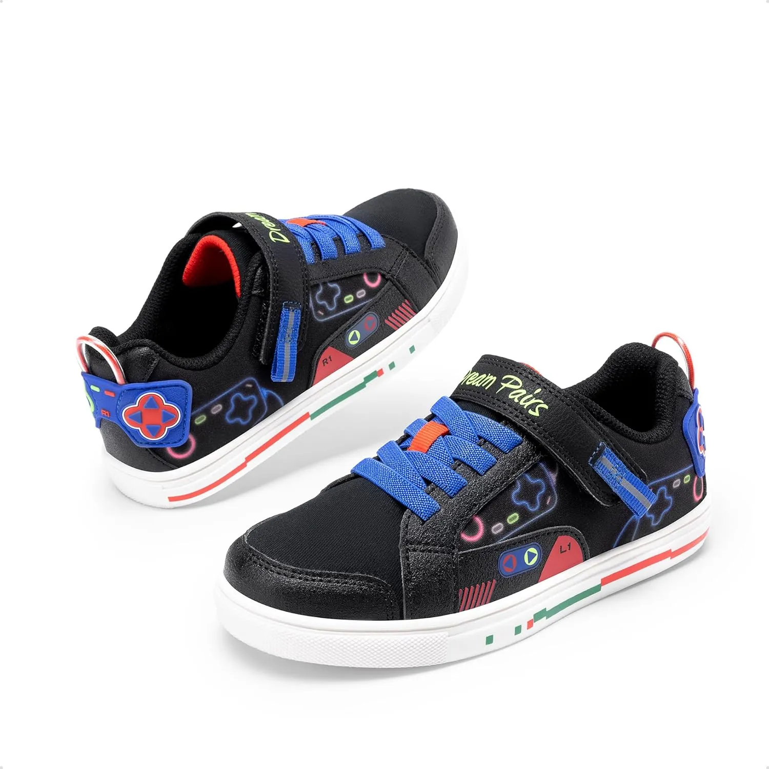 DREAM PAIRS Toddler Boys Sneakers Little Kids Shoes Playful Fun Cartoon Causal Walking Non-Slip Hook and Loop