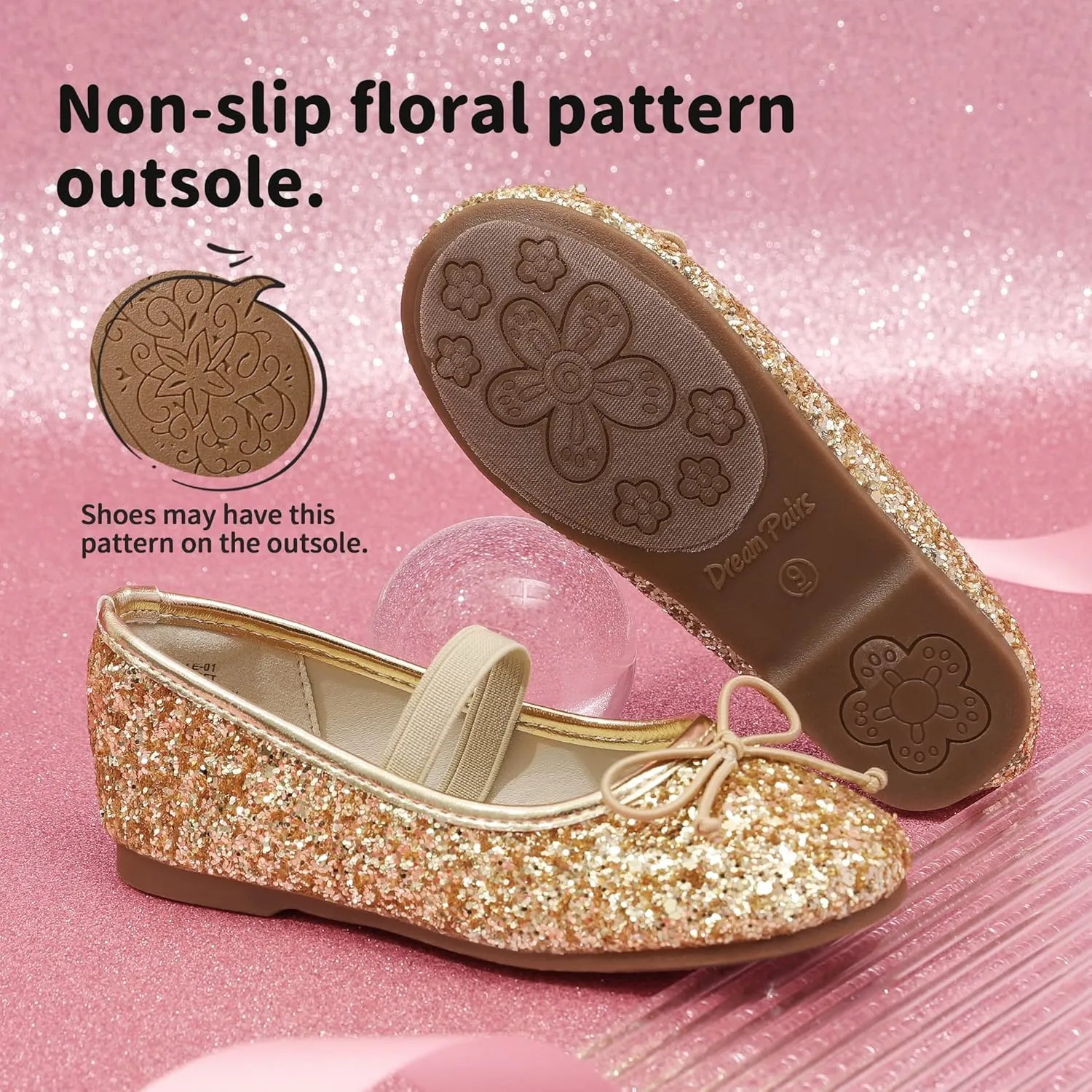 DREAM PAIRS Toddler Girls Dress Shoes Party Wedding Flower Girl Ballet Flats