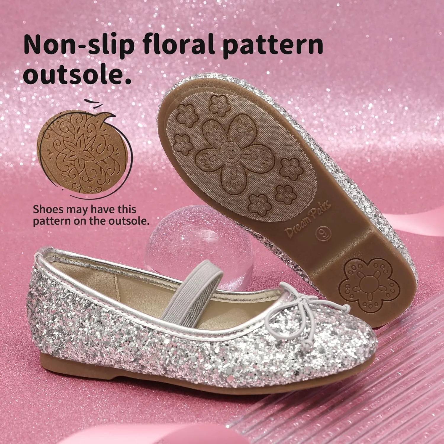 DREAM PAIRS Toddler Girls Dress Shoes Party Wedding Flower Girl Ballet Flats
