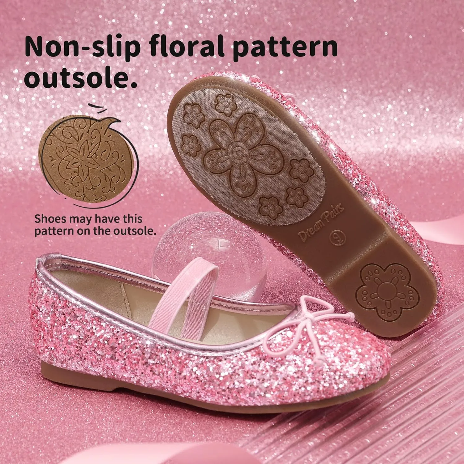 DREAM PAIRS Toddler Girls Dress Shoes Party Wedding Flower Girl Ballet Flats