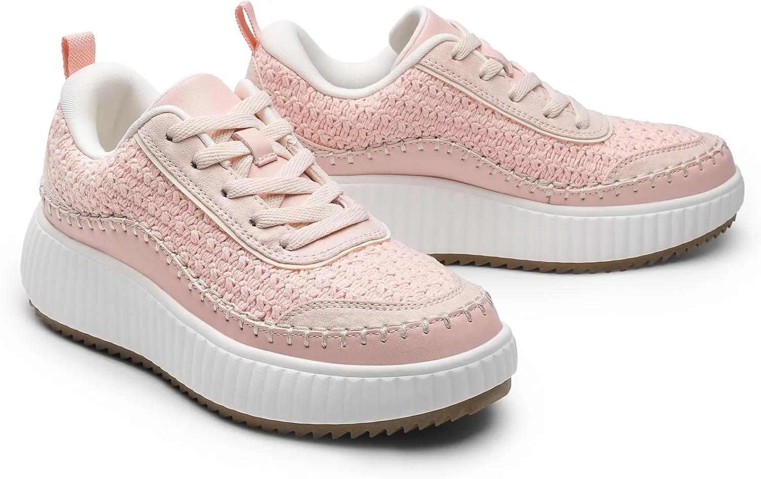 DREAM PAIRS Women Chunky City Tweed Comfortable Casual Platform Fashion Sneaker