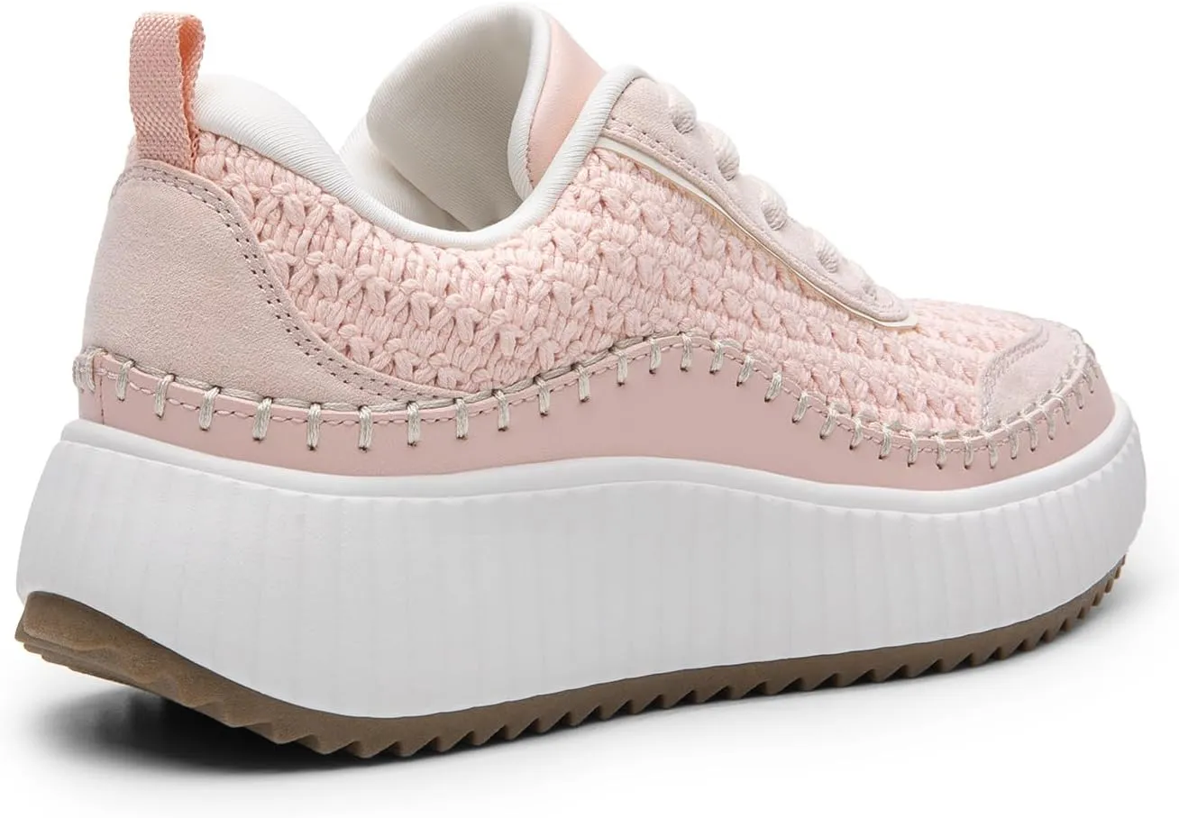 DREAM PAIRS Women Chunky City Tweed Comfortable Casual Platform Fashion Sneaker