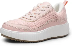 DREAM PAIRS Women Chunky City Tweed Comfortable Casual Platform Fashion Sneaker