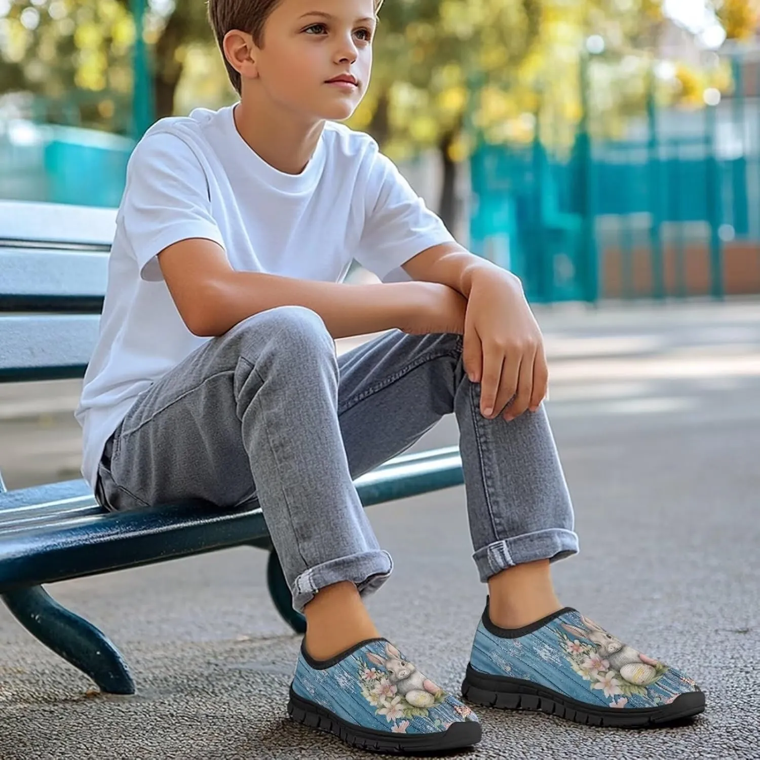 Easter Pattern Running Shoes Low-Cut Sneakers for Boys Girls Comfortable Casual Wide Fashion Shoes for Children