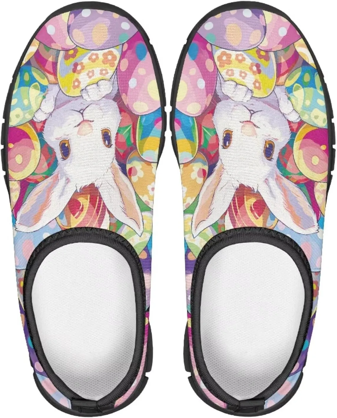 Easter Print Running Shoes Polyester Fabric Sneakers for Boys and Girls Breathable Casual Shoes Laceless Lightweight Shoes