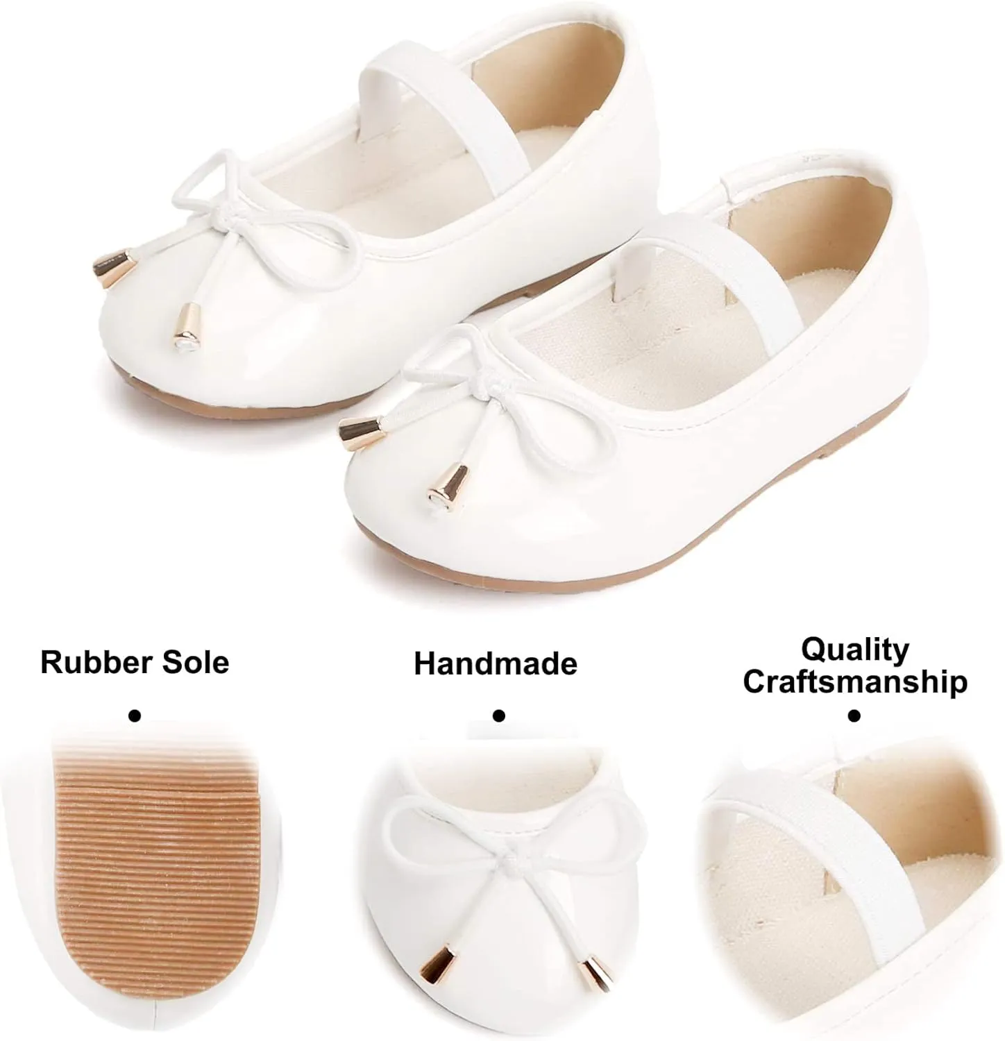 Felix & Flora Toddler Flower Girl Dress Shoes - Baby Girl Ballet Mary Jane Flats for Party School Wedding