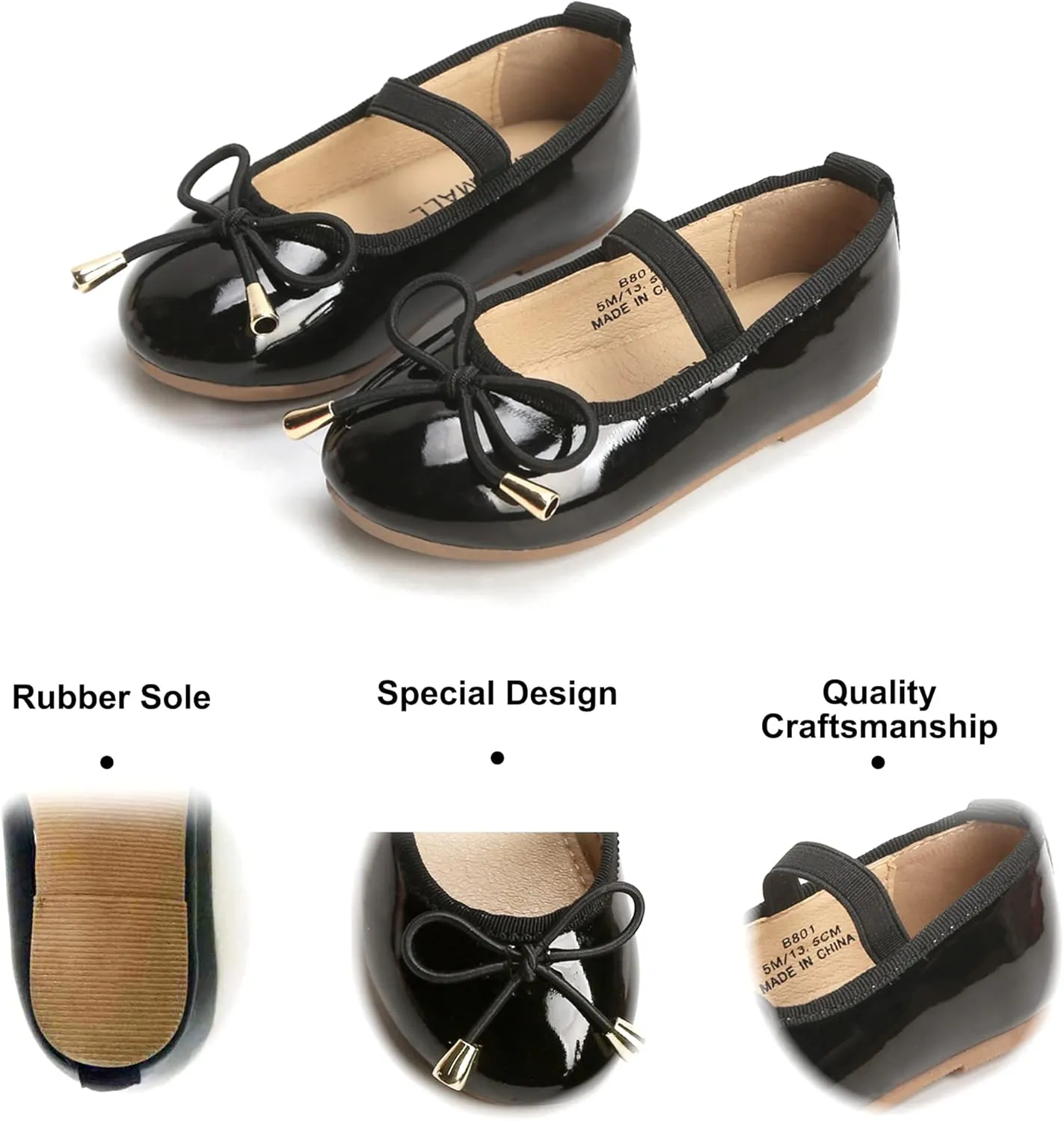 Felix & Flora Toddler Flower Girl Dress Shoes - Baby Girl Ballet Mary Jane Flats for Party School Wedding