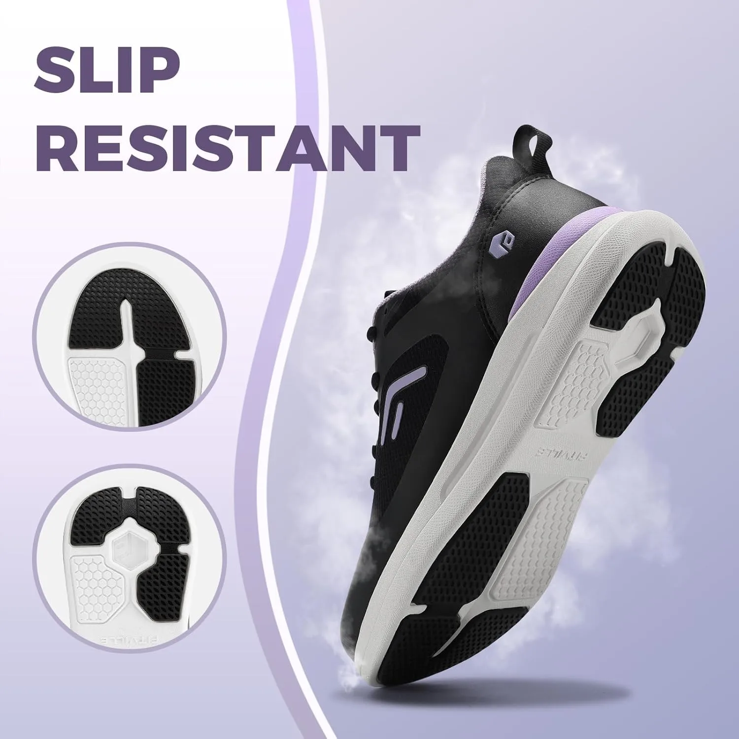 FitVille Wide Width Sneakers for Women Extra Wide Athletic Shoes with Arch Support for Workout Gym Cross Training