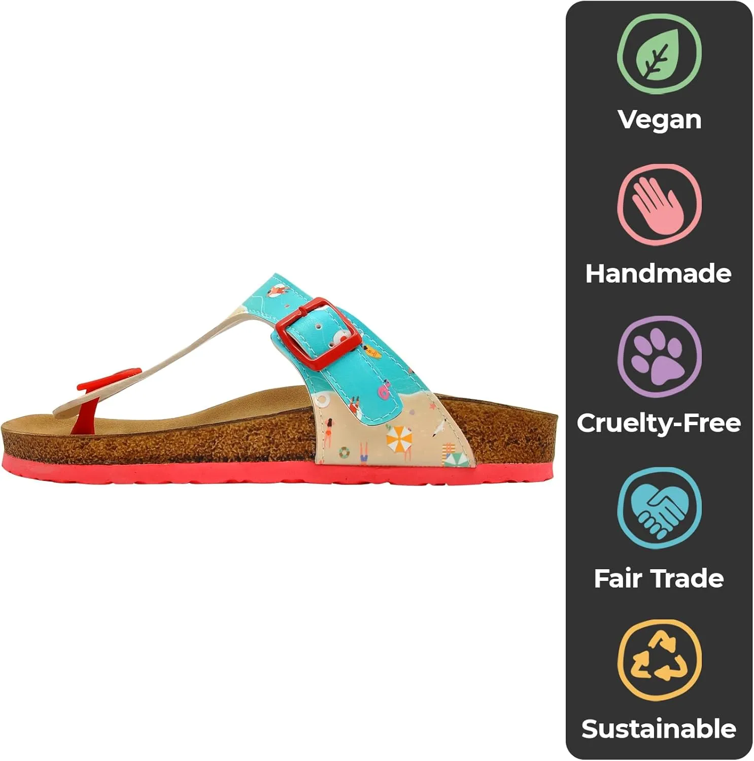 Flip Flops for Women - Vegan Leather and Handmade Thong Sandals for Women