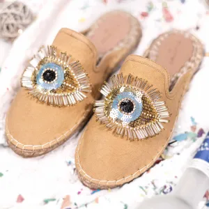 Flirty Glare Espadrilles Sand Flat