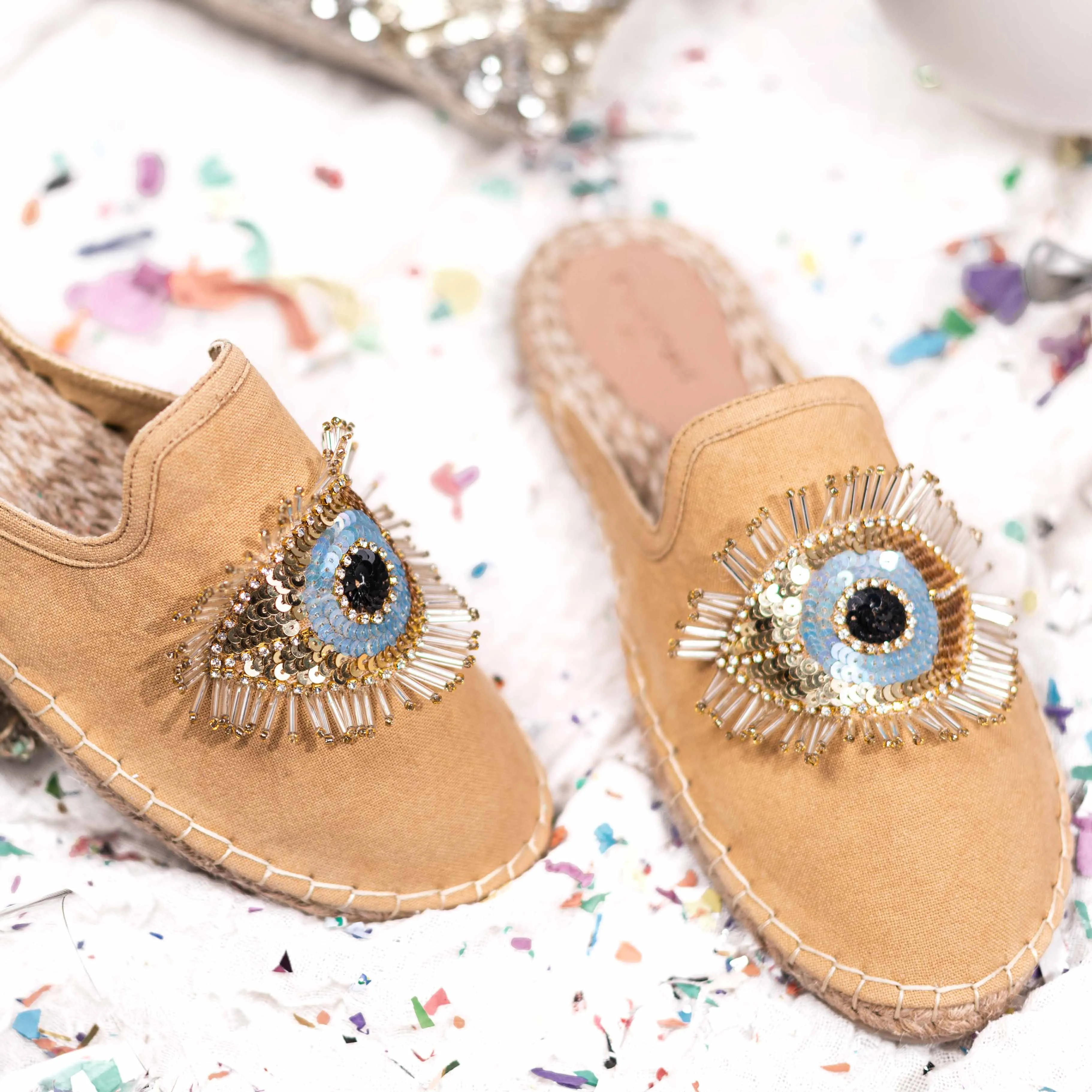 Flirty Glare Espadrilles Sand Flat