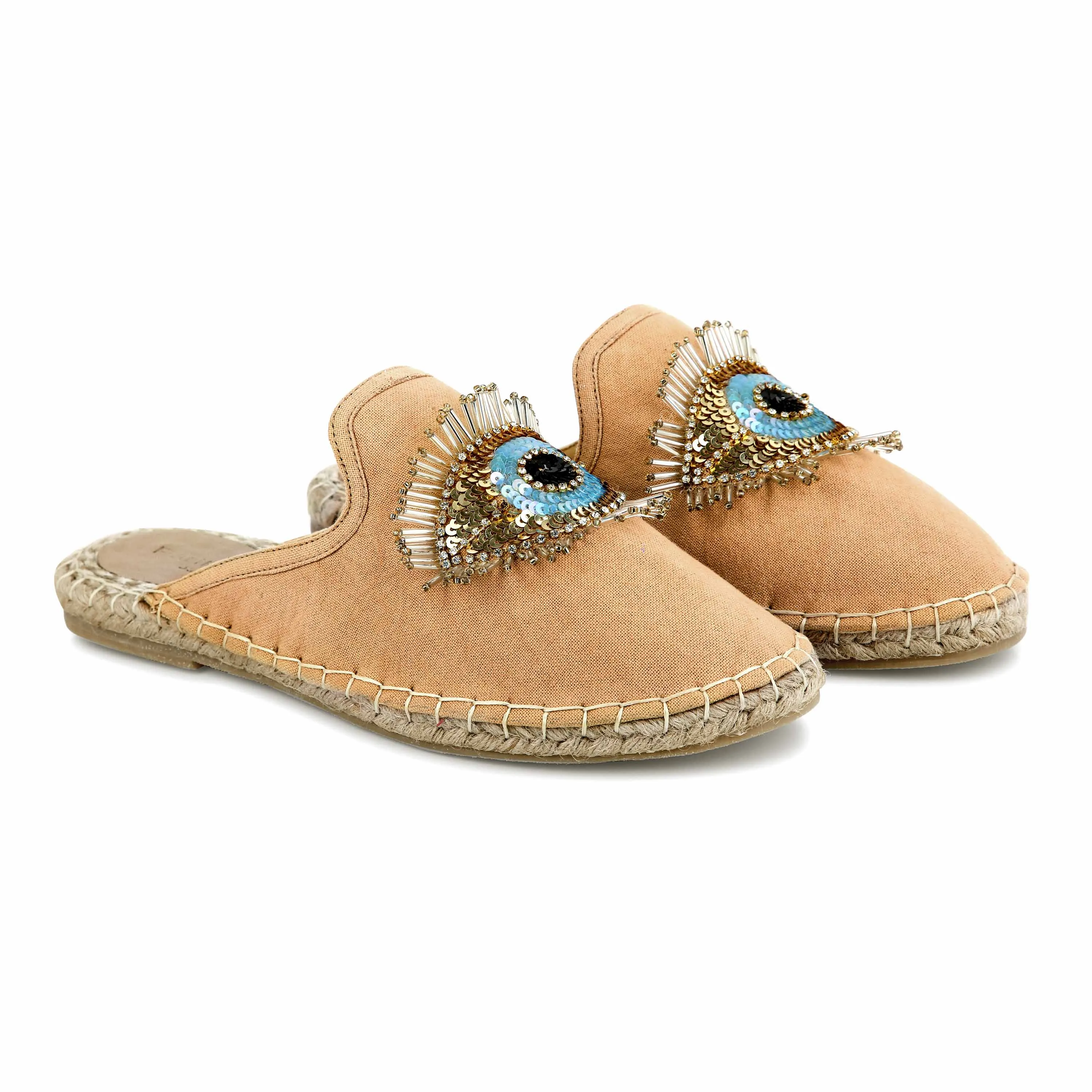 Flirty Glare Espadrilles Sand Flat