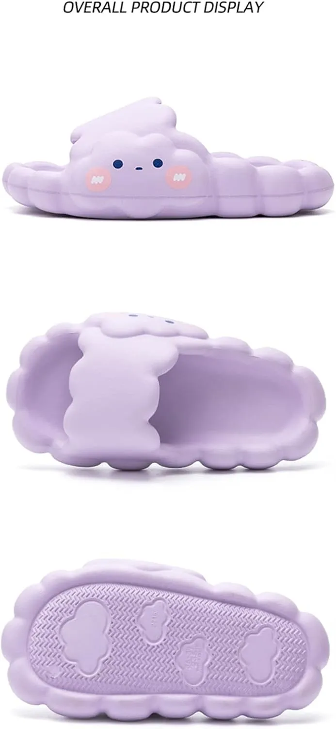 Floette Cute Slide Sandals Kawaii Slippers Shower Non-Slip Bathroom Spa Sandals Comfort Lightweight for Couple Lovers