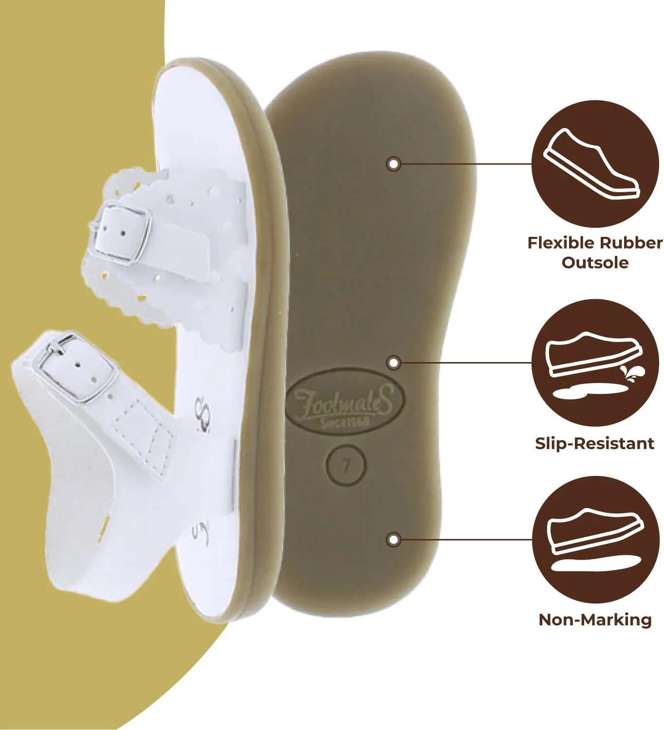 FOOTMATES Ariel and Eco-Ariel Waterproof Sandals for Girls and Boys with Slip-Resistant, Non-Marking Outsoles and Strap Closure for Infants, Toddlers, and Kids Ages 0-12