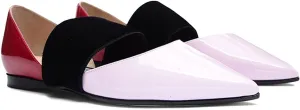 FOWT Pointed Toe D'Orsay Flats Slip On Ballet Flat with A Band Close Toe Mary Jane Two Tone Casual Shoes for Dating Party Comfort Elegant Full Size 4-16 M US