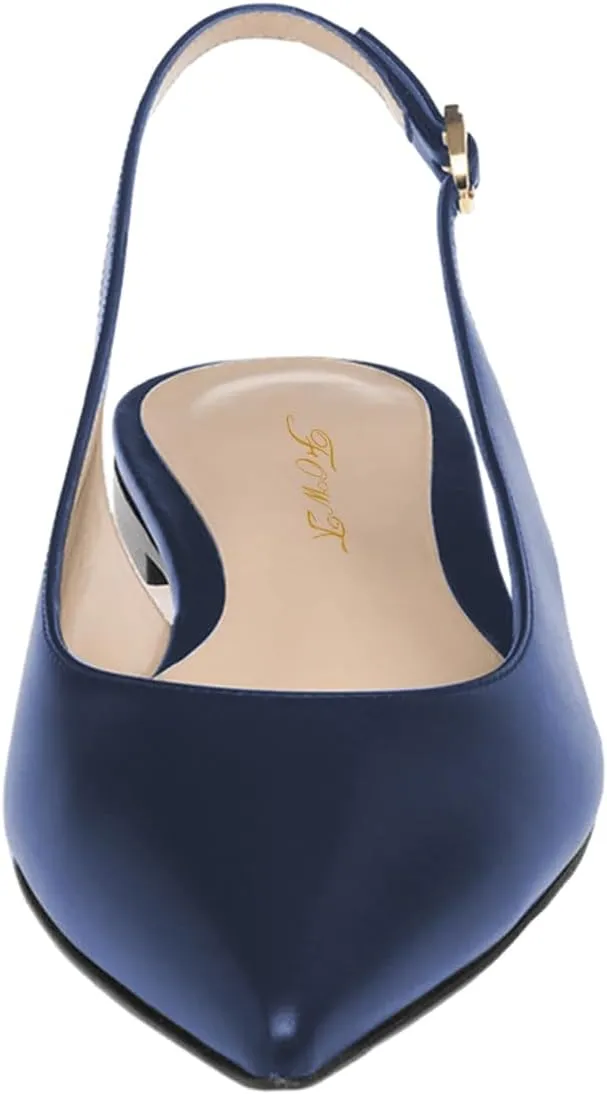 FOWT Simple Closed Pointed Toe Slingback Buckle Strap Womens Flats Comfort Casual Daily Mules Shoes Ladies Slip on Sandals for Dressy Driving Commuting Travel, US Size 4-16 M