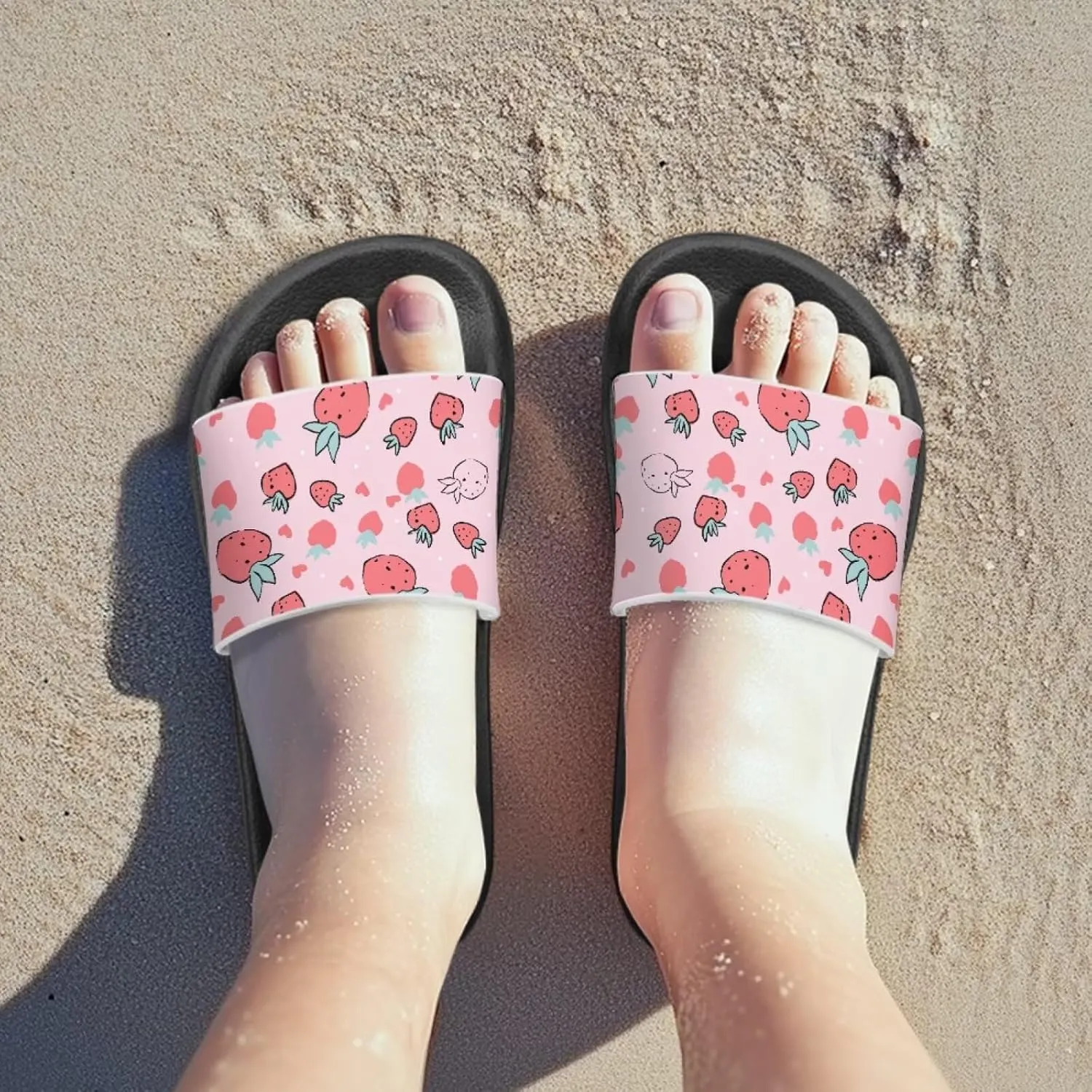 Fruit Design Kids Shower Slippers Anti Slip Water Shoes Summer Comfort Cushion Footbed Flats House Slipper