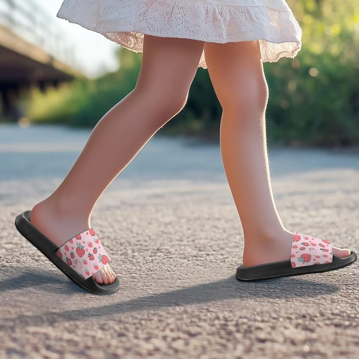 Fruit Design Kids Shower Slippers Anti Slip Water Shoes Summer Comfort Cushion Footbed Flats House Slipper