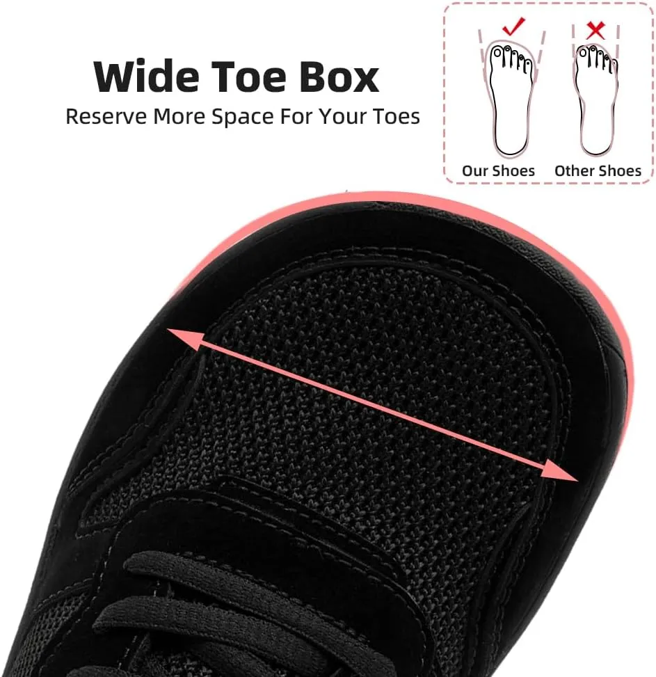 FUJEAK Barefoot Shoes Women Sneakers Walking Wide Toe Box Shoes Women Minimalist Zero Drop Shoe Breathable Fashion Sneakers Width Casual