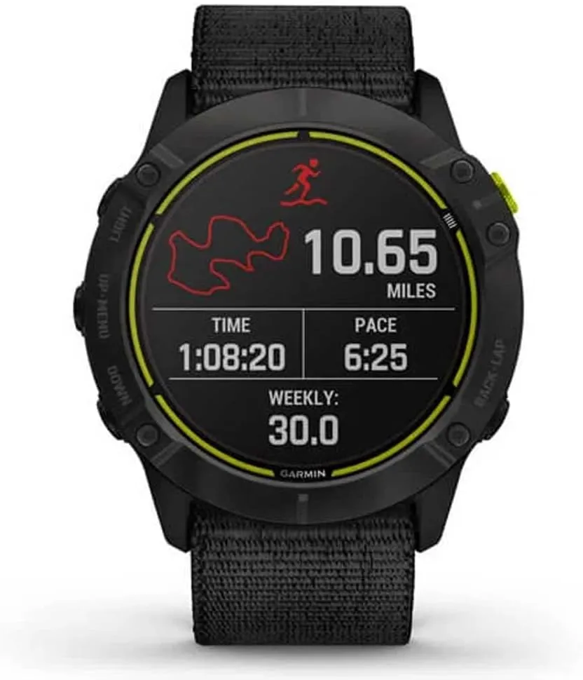 Garmin Enduro, Ultraperformance Multisport GPS Watch with Solar Charging Capabilities, Battery Life Up to 80 Hours in GPS Mode, Carbon Gray DLC Titanium with Black UltraFit Nylon Band