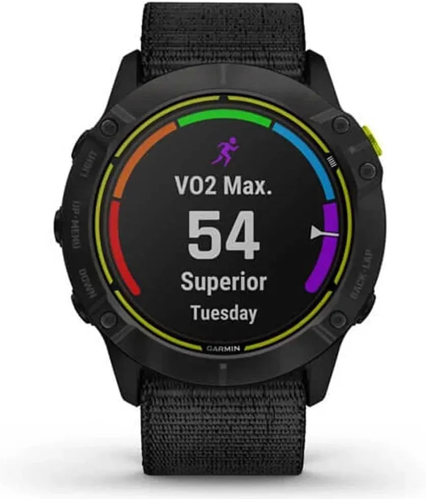 Garmin Enduro, Ultraperformance Multisport GPS Watch with Solar Charging Capabilities, Battery Life Up to 80 Hours in GPS Mode, Carbon Gray DLC Titanium with Black UltraFit Nylon Band