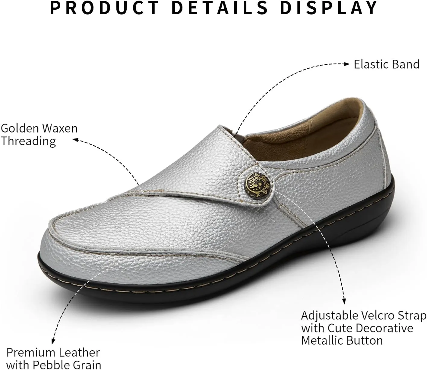 Geoeleph Women's Loafers Casual Slip-Ons Comfort Walking Flats Leather Driving Moccasins