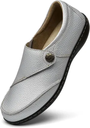 Geoeleph Women's Loafers Casual Slip-Ons Comfort Walking Flats Leather Driving Moccasins