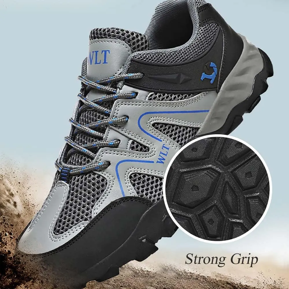 GEXECEUSS Hiking Shoes Men Lightweight Outdoor Wading Breathable Sneakers Low-Top Anti Slip Shock Absorption Camping Walking Shoes