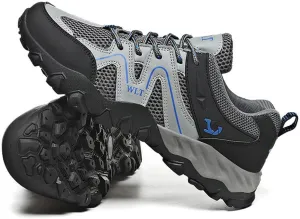 GEXECEUSS Hiking Shoes Men Lightweight Outdoor Wading Breathable Sneakers Low-Top Anti Slip Shock Absorption Camping Walking Shoes