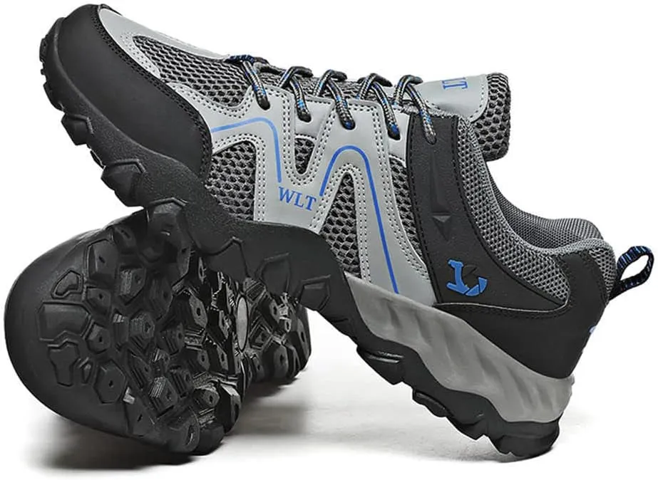 GEXECEUSS Hiking Shoes Men Lightweight Outdoor Wading Breathable Sneakers Low-Top Anti Slip Shock Absorption Camping Walking Shoes