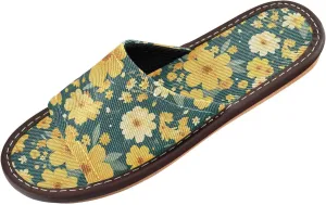 Golden Little Wildflower Men Women Bathroom Slippers Reusable Beach Sandals for Travel Outdoor Hotel