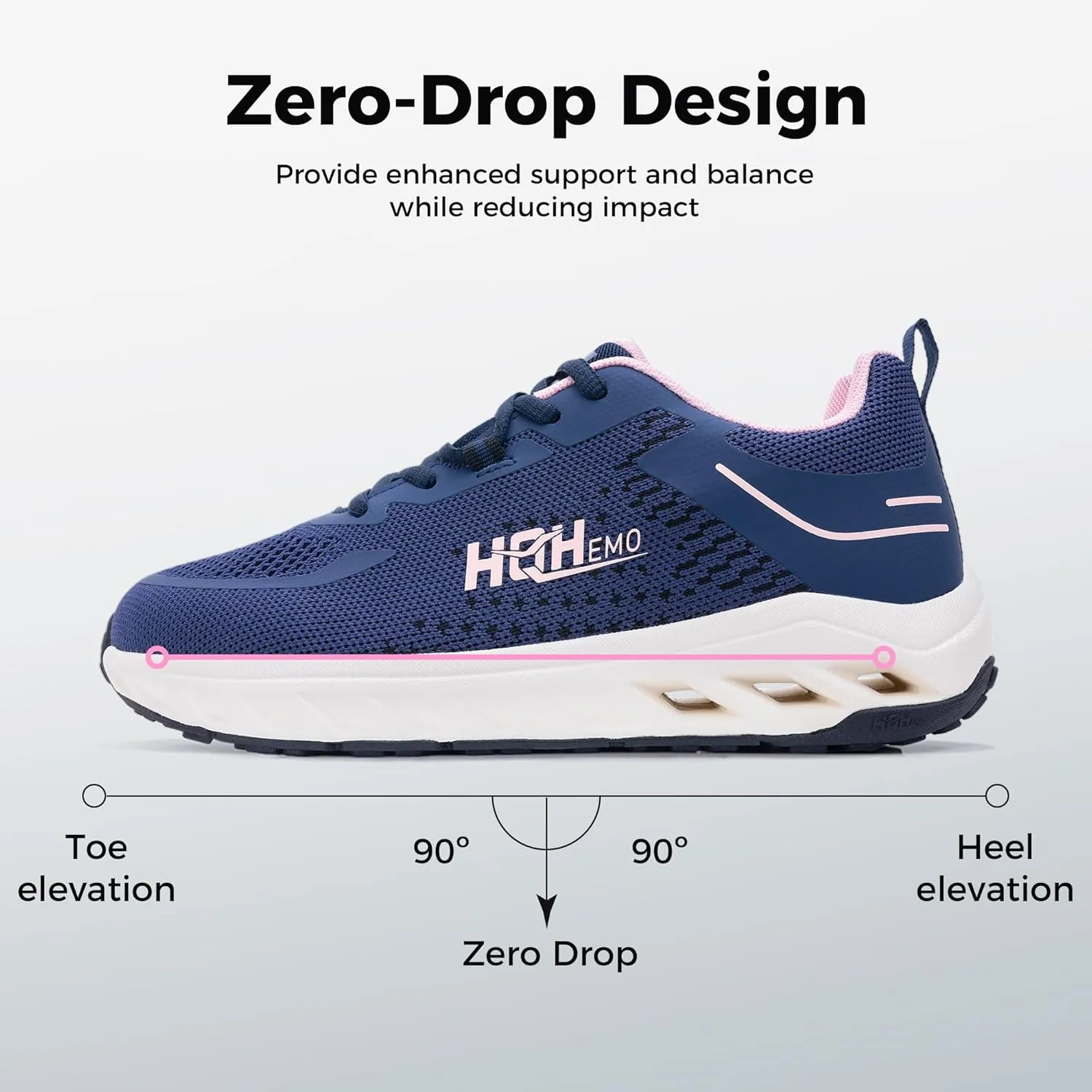 GOOBON Womens Wide Toe Box Walking Shoes with Arch Support Wide Width Tennis Running Sneakers Zero Drop Shoe