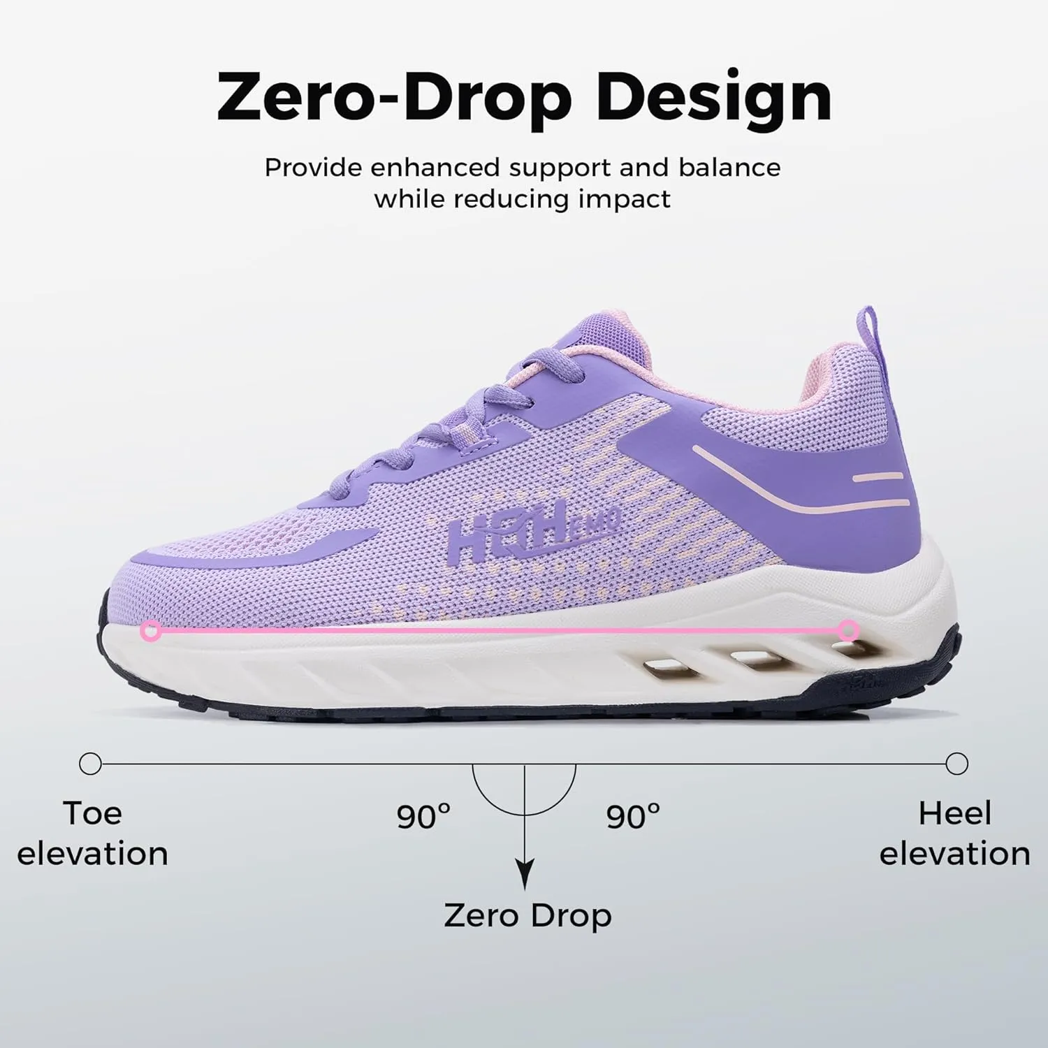 GOOBON Womens Wide Toe Box Walking Shoes with Arch Support Wide Width Tennis Running Sneakers Zero Drop Shoe
