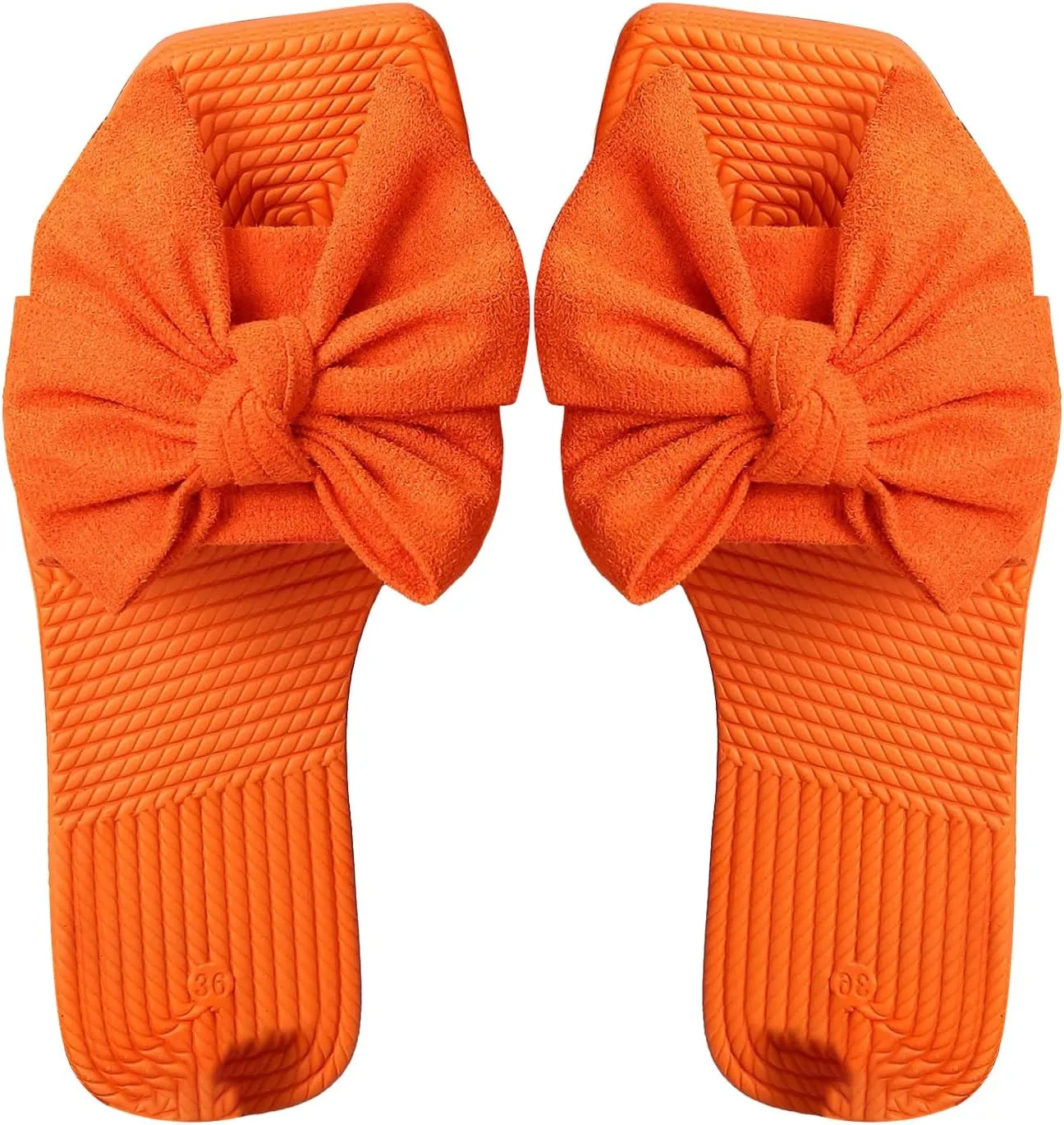 GORGLITTER Women's Cute Bow Flat Sandals Summer Dressy 2025 Beach Open Toe Slide Sandals