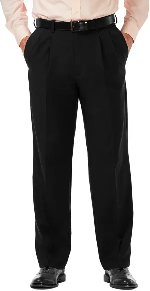 Haggar Men's Cool 18 Pro Classic Fit Pleat Front Dress Casual Stretch Golf Pant (Regular and Big & Tall Sizes)