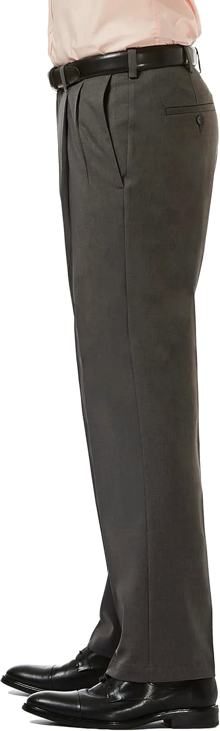 Haggar Men's Cool 18 Pro Classic Fit Pleat Front Dress Casual Stretch Golf Pant (Regular and Big & Tall Sizes)