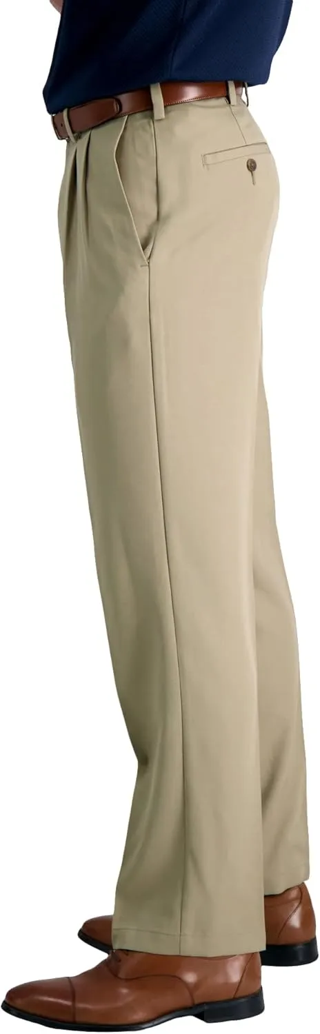 Haggar Men's Cool 18 Pro Classic Fit Pleat Front Dress Casual Stretch Golf Pant (Regular and Big & Tall Sizes)