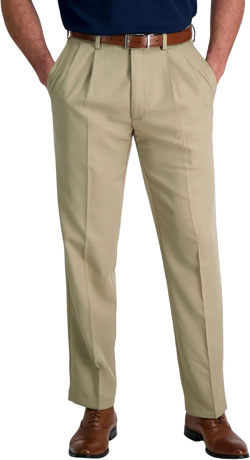 Haggar Men's Cool 18 Pro Classic Fit Pleat Front Dress Casual Stretch Golf Pant (Regular and Big & Tall Sizes)