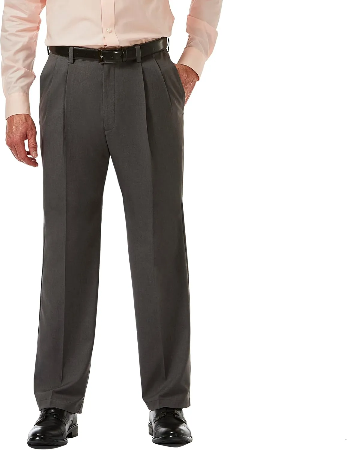 Haggar Men's Cool 18 Pro Classic Fit Pleat Front Dress Casual Stretch Golf Pant (Regular and Big & Tall Sizes)