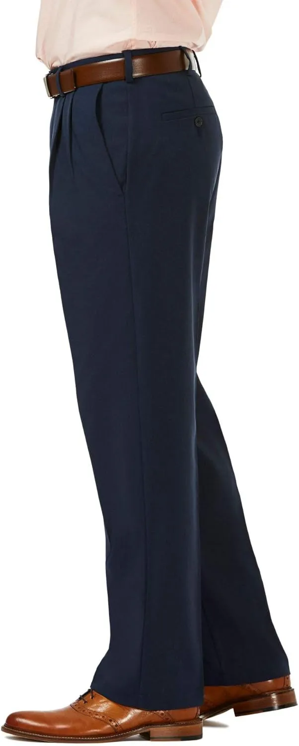 Haggar Men's Cool 18 Pro Classic Fit Pleat Front Dress Casual Stretch Golf Pant (Regular and Big & Tall Sizes)