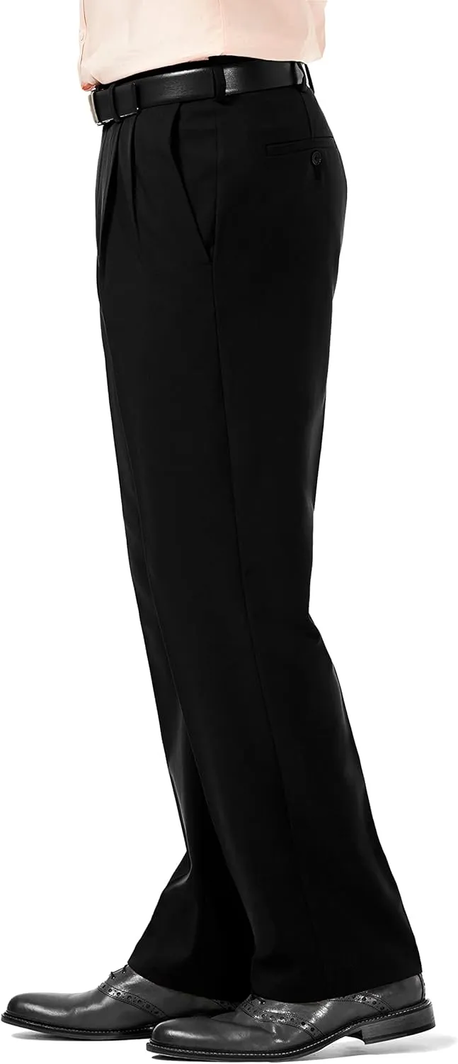 Haggar Men's Cool 18 Pro Classic Fit Pleat Front Dress Casual Stretch Golf Pant (Regular and Big & Tall Sizes)