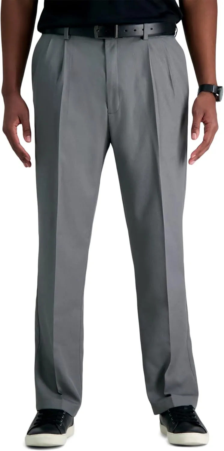 Haggar Men's Cool 18 Pro Classic Fit Pleat Front Dress Casual Stretch Golf Pant (Regular and Big & Tall Sizes)