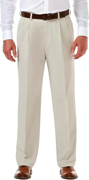 Haggar Men's Cool 18 Pro Classic Fit Pleat Front Dress Casual Stretch Golf Pant (Regular and Big & Tall Sizes)