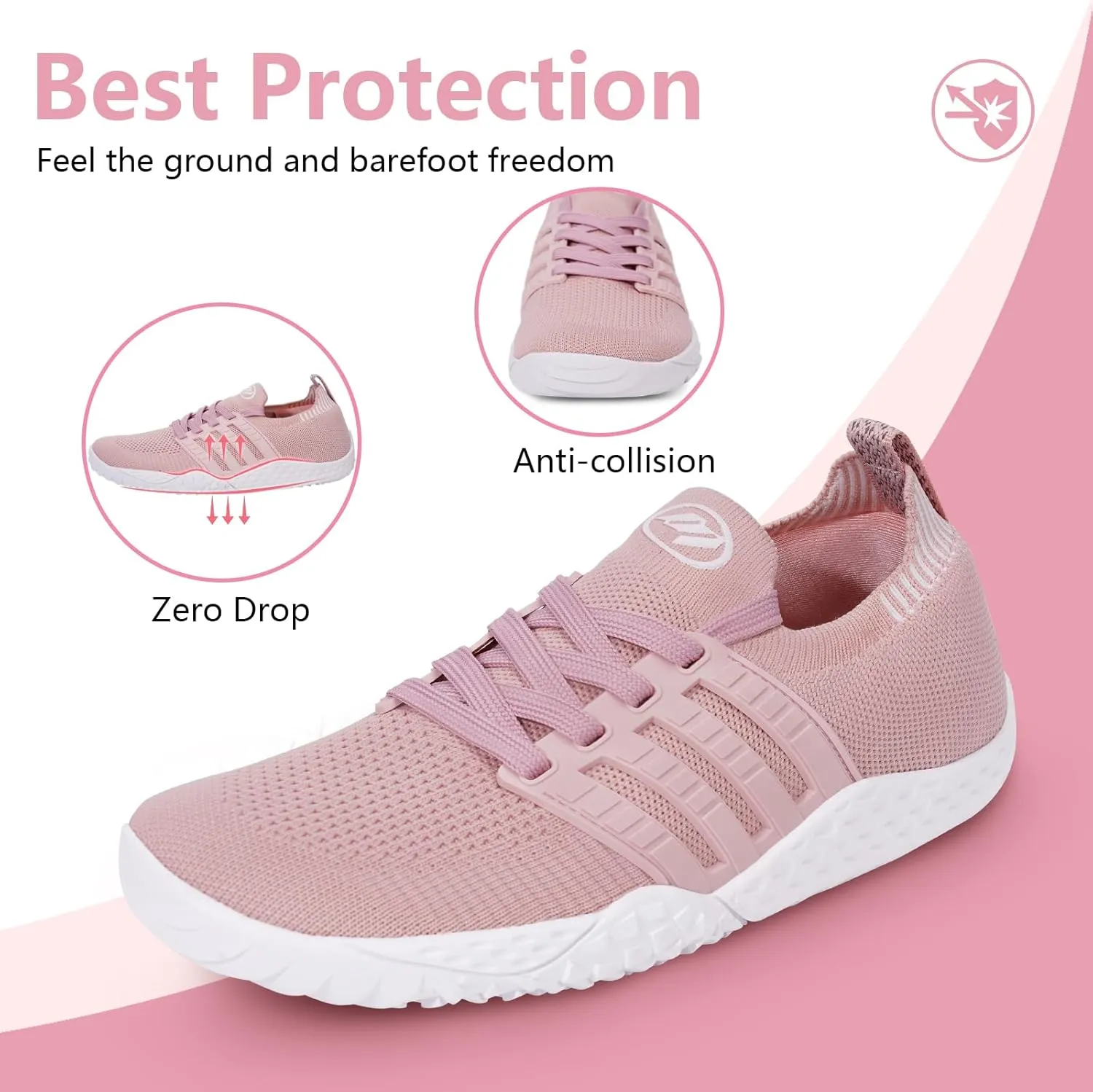Hike Barefoot Shoes Wide Toe Box Shoes for Women Men Footwear, Minimalist Zero Drop Non-Slip Walking Sneakers, Lightweight Comfortable Casual Shoe Training Running Gym Fashion Sneakers