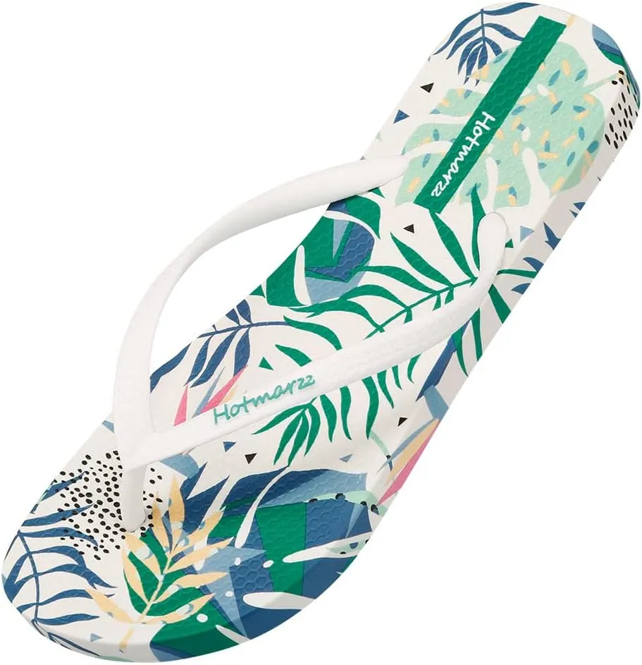Hotmarzz Women's Flip Flops Bohemia Floral Print Sandals Beach Slippers