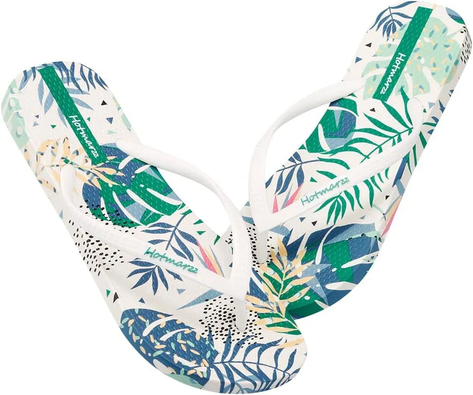 Hotmarzz Women's Flip Flops Bohemia Floral Print Sandals Beach Slippers